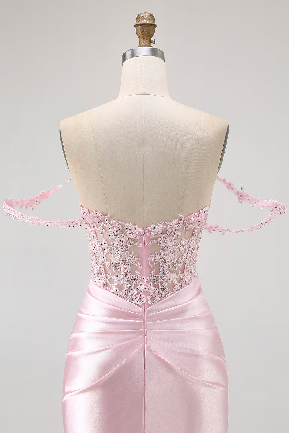 Pink Off The Shoulder Bodycon Corset Homecoming Dress