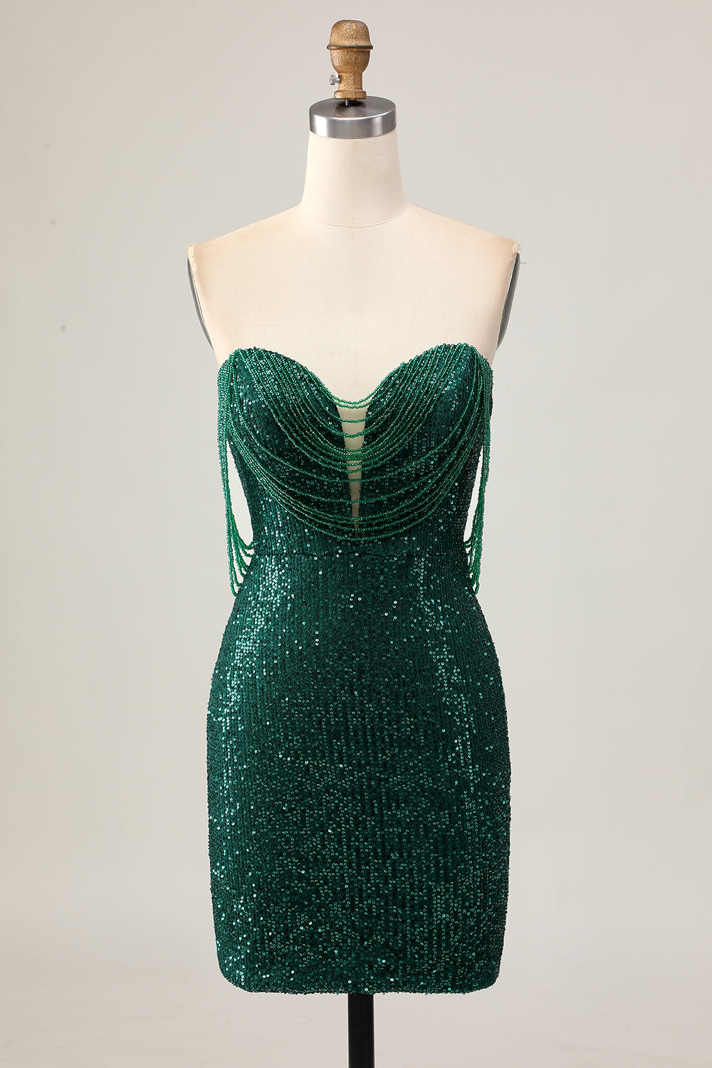 Sparkly Off The Shoulder Dark Green Bodycon Sequins Homecoming Dress