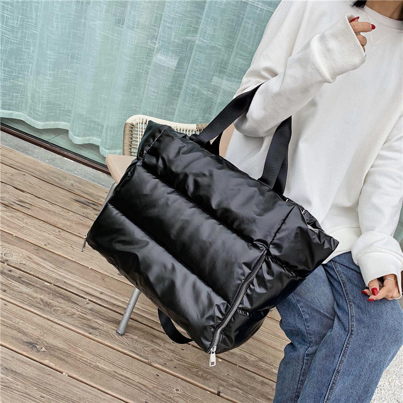 Space Padded Cotton Feather Down Tote Bag