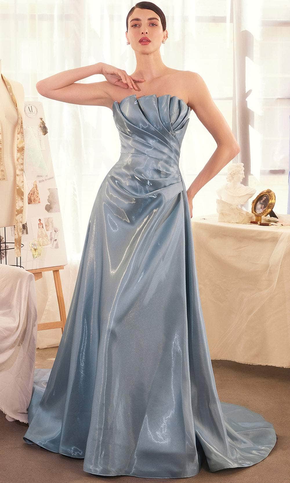 Andrea and Leo A1439 - Strapless Pleated Bodice Prom Gown Special Occasion Dress