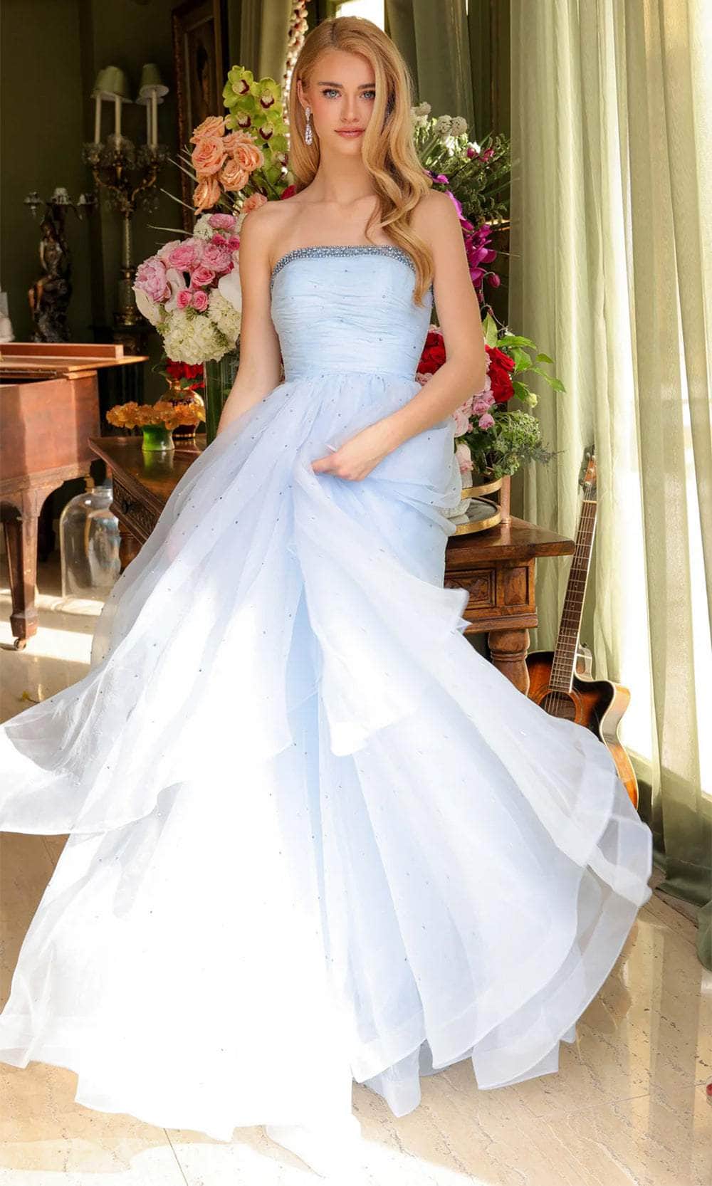 Ava Presley 29524 - Straight Neckline Layered Prom Gown Special Occasion Dress