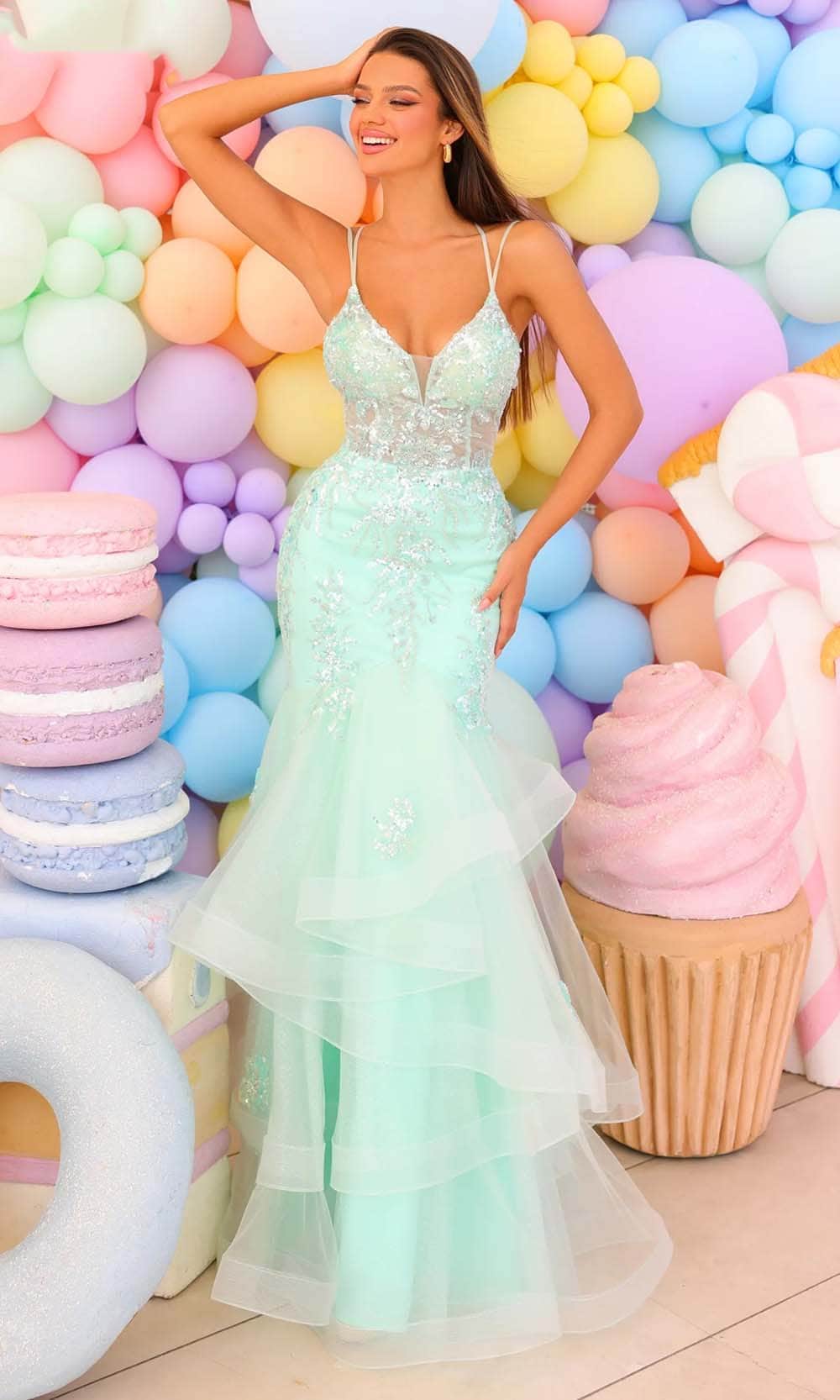 Clarisse 810816 - Sequin Tulle Prom Dress Prom Dresses 6 / Mint