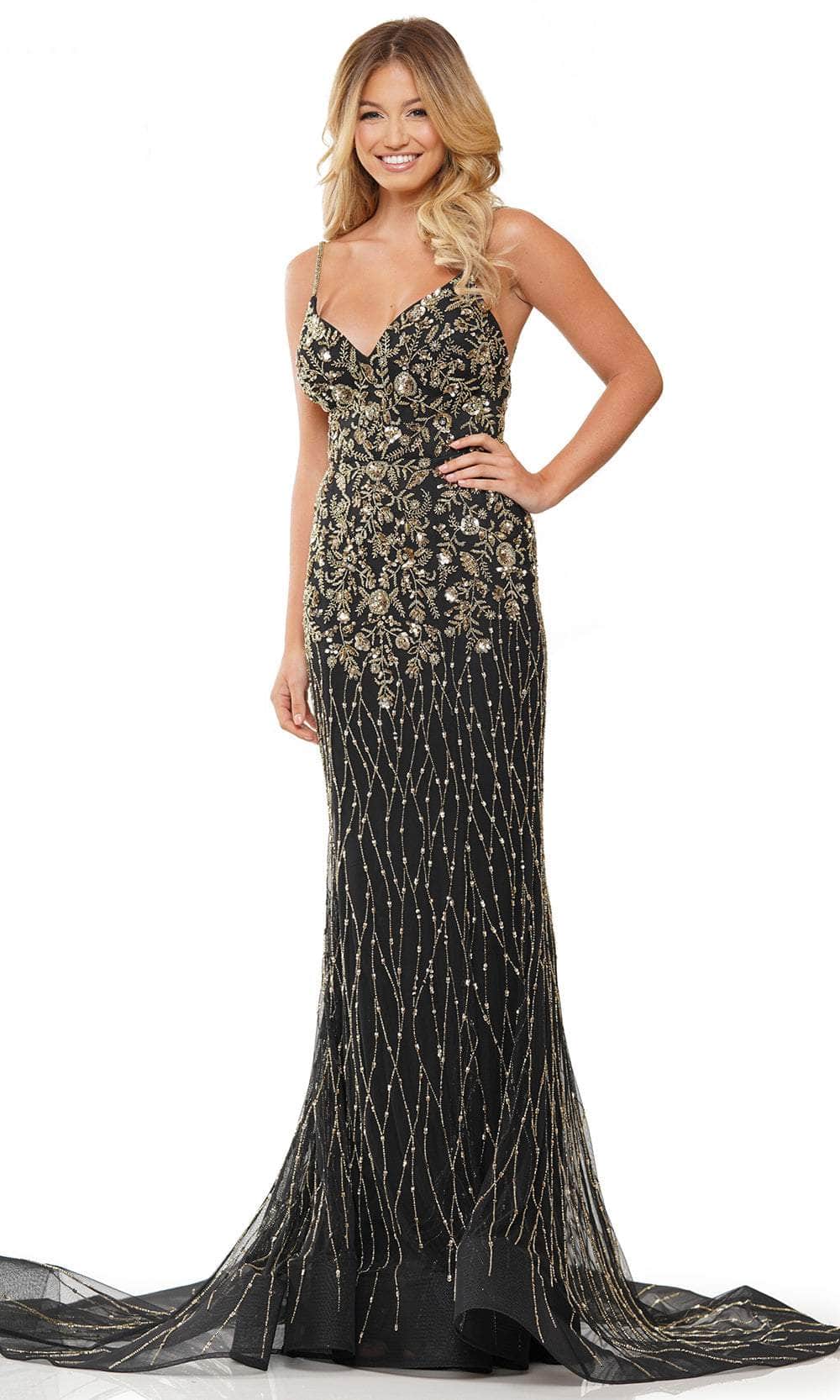 Colors Dress 3152 - Beaded Bodice Spaghetti Straps Prom Gown
