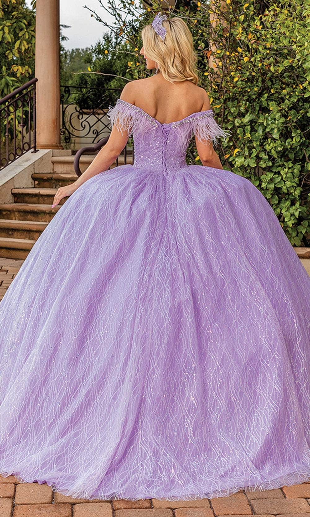 Dancing Queen 1829 - Feather Fringed Ballgown