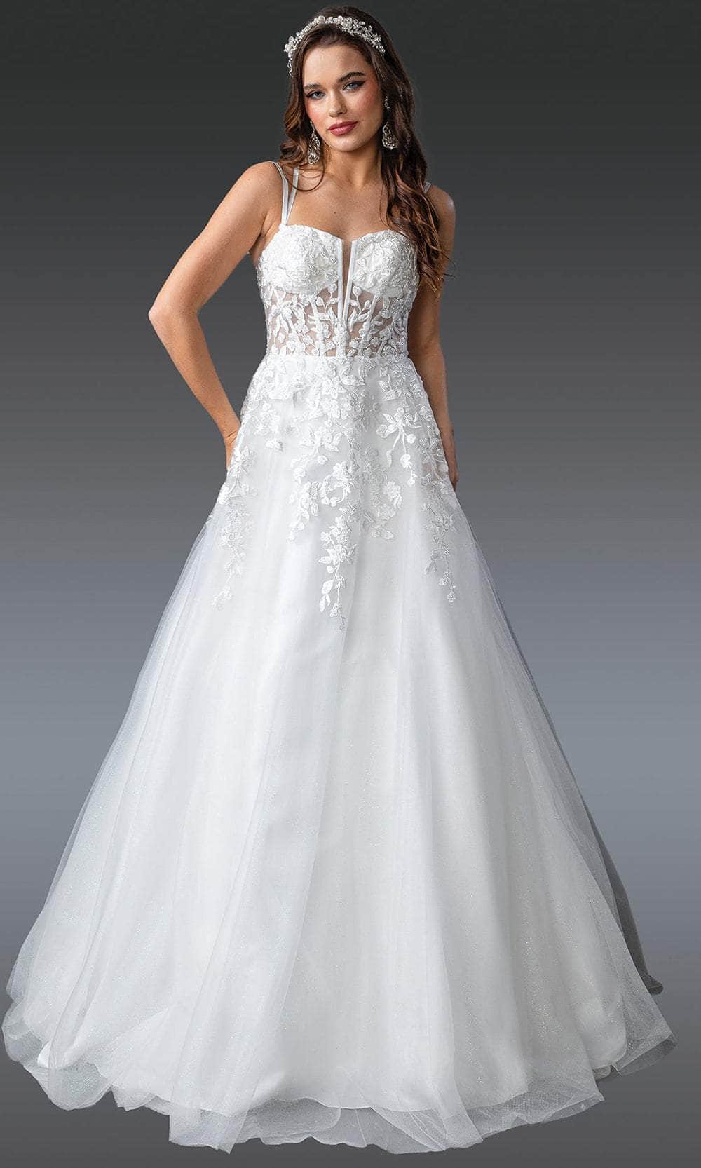 Dancing Queen Bridal 0281 - Sheer Corset Lace A-line Gown