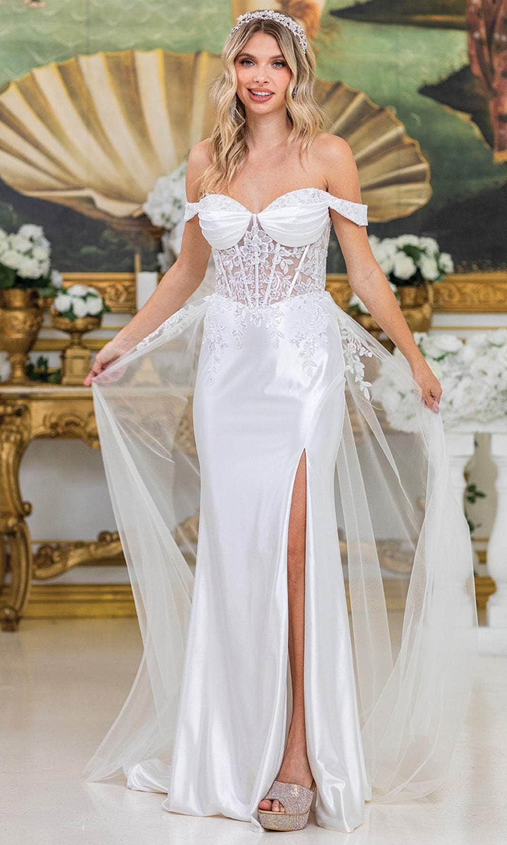 Dancing Queen Bridal 0298 - Sweetheart Sheath Gown with Overskirt