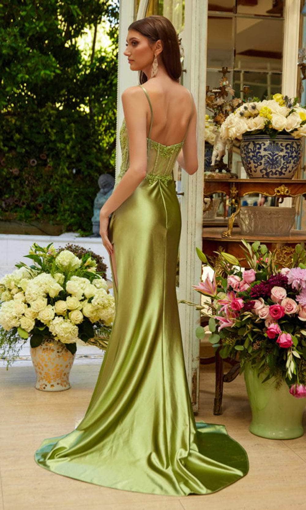 Elizabeth K GL3625 - Bejeweled Corset Sleeveless Prom Gown