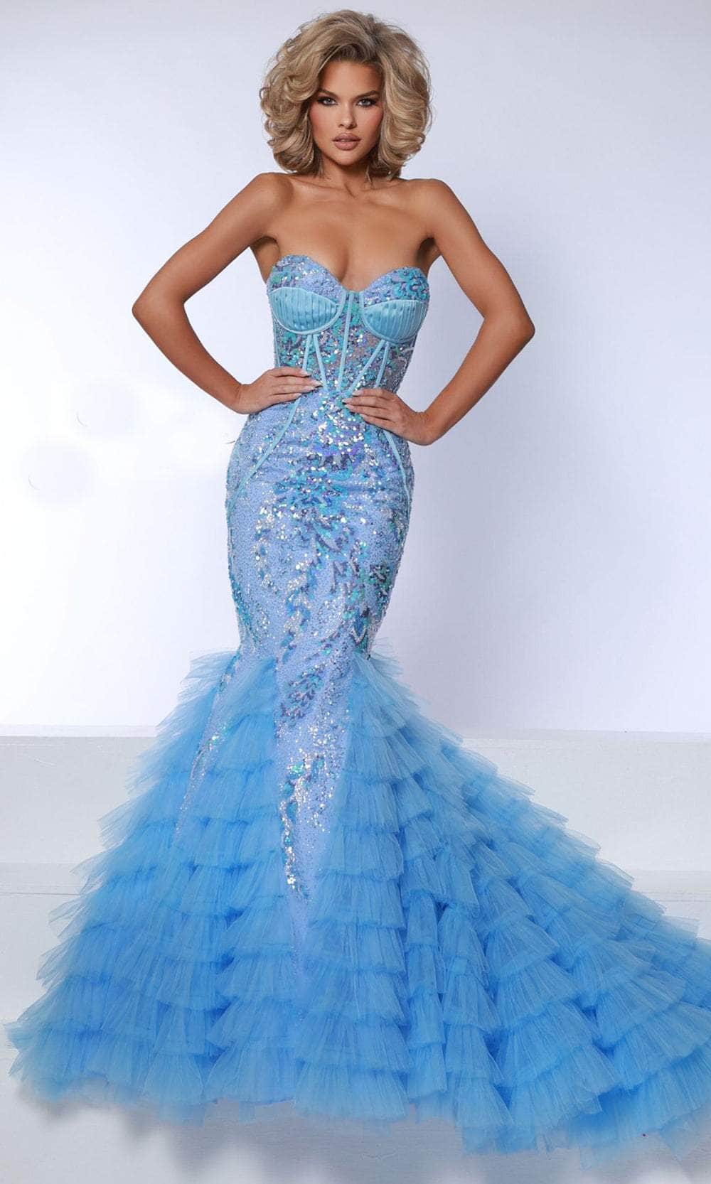 Johnathan Kayne DKS7 - Sequin Mesh Sweetheart Neckline Prom Gown