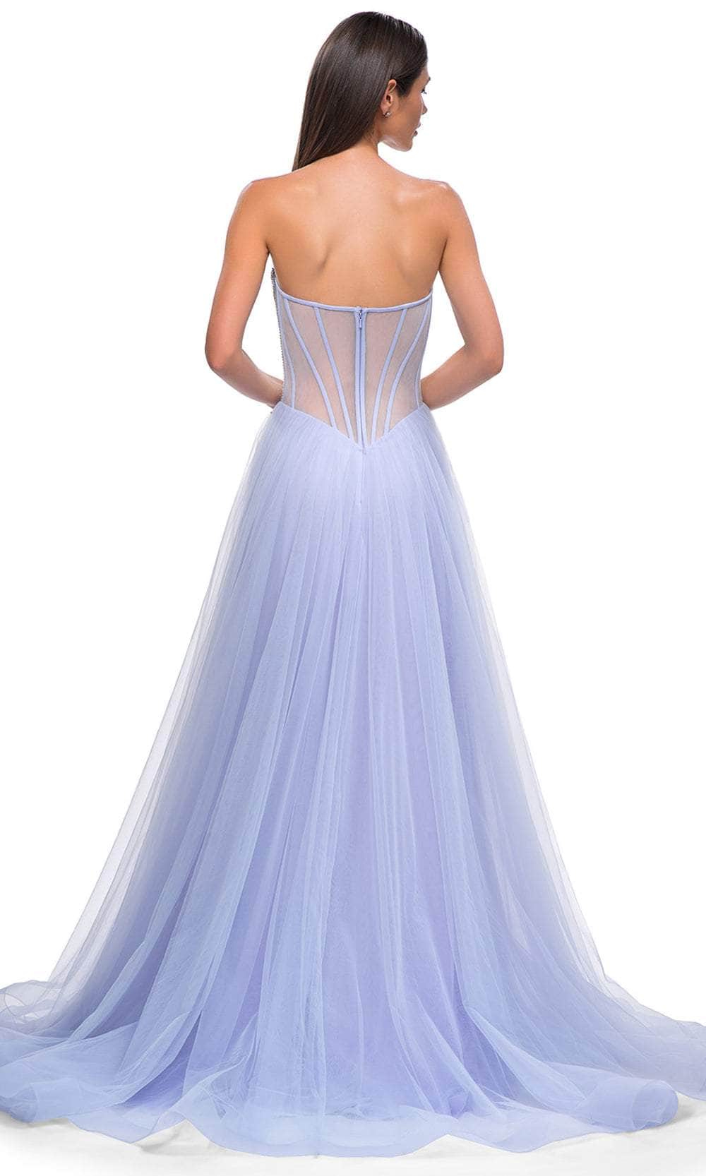 La Femme 32811 - Illusion Back Layered A-Line Prom Gown