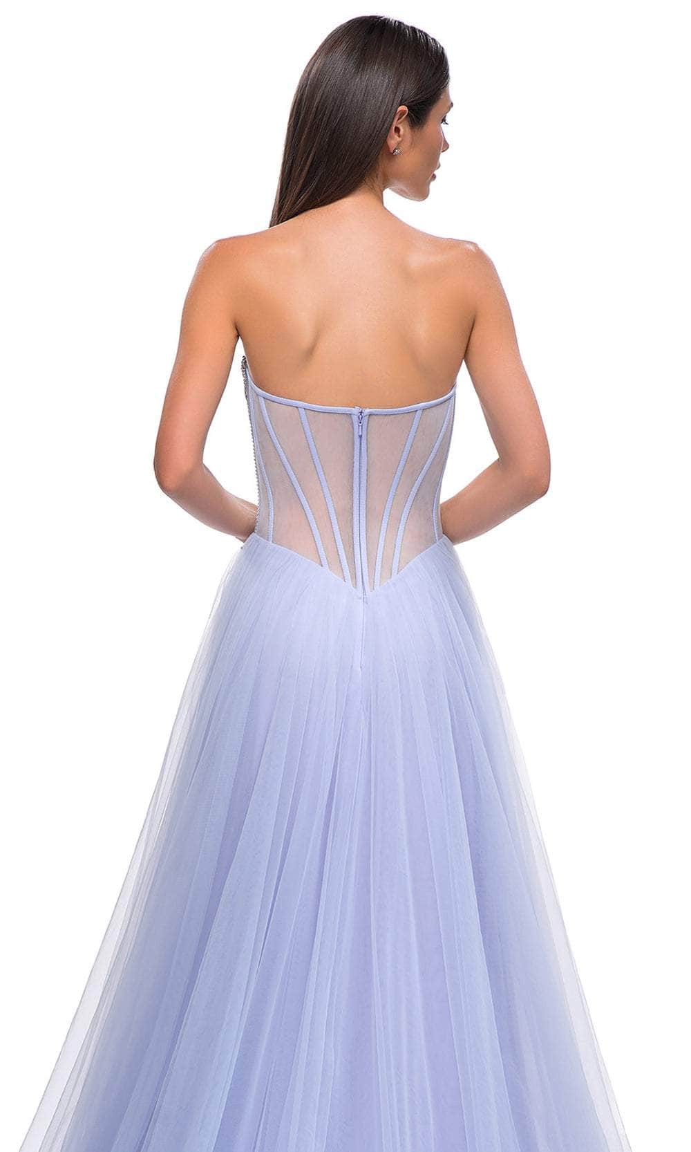 La Femme 32811 - Illusion Back Layered A-Line Prom Gown