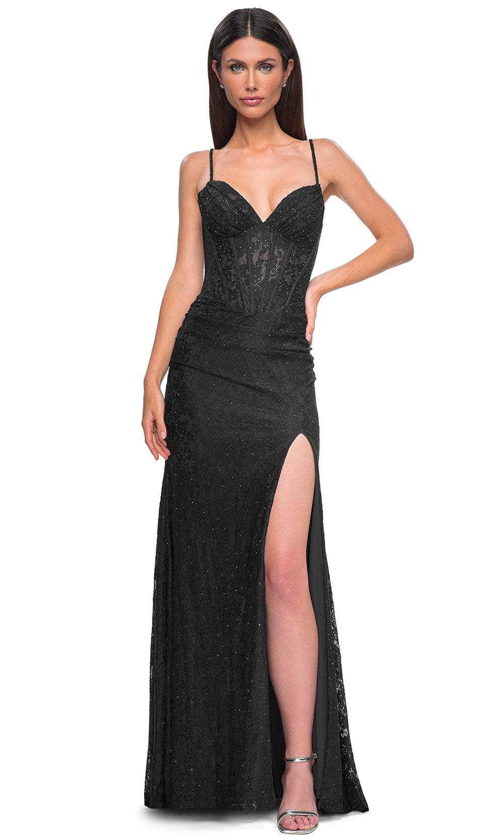 La Femme 32947 - Deep V-Neck Lace Bodice Prom Gown Special Occasion Dress