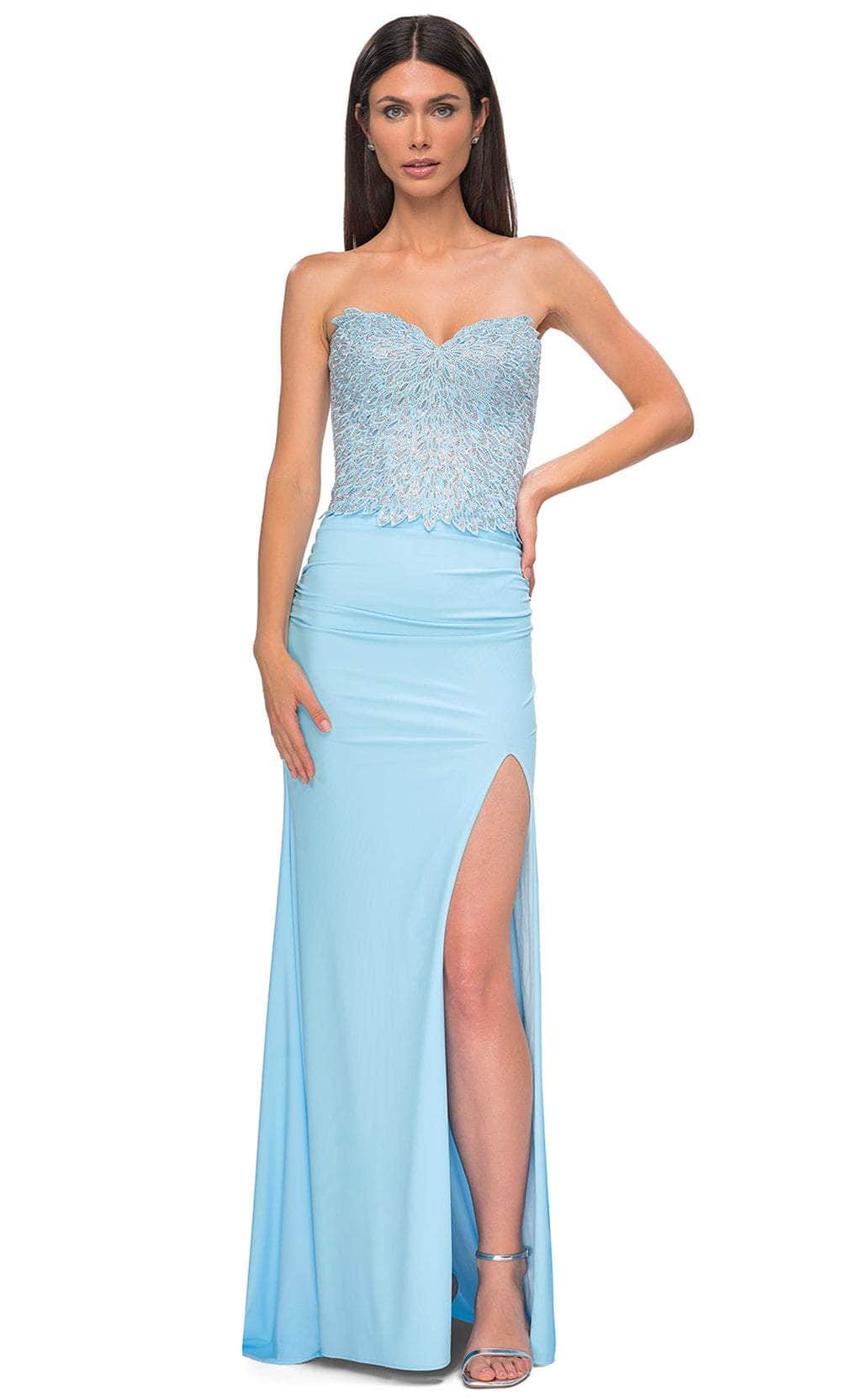 La Femme 32961 - Sweetheart Leaf Applique Prom Gown Special Occasion Dress