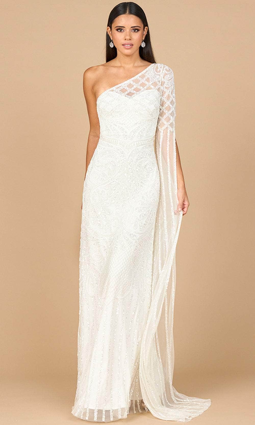 Lara Dresses 51197 - Asymmetric Sheath Gown with Sheer Cape Special Occasion Dress