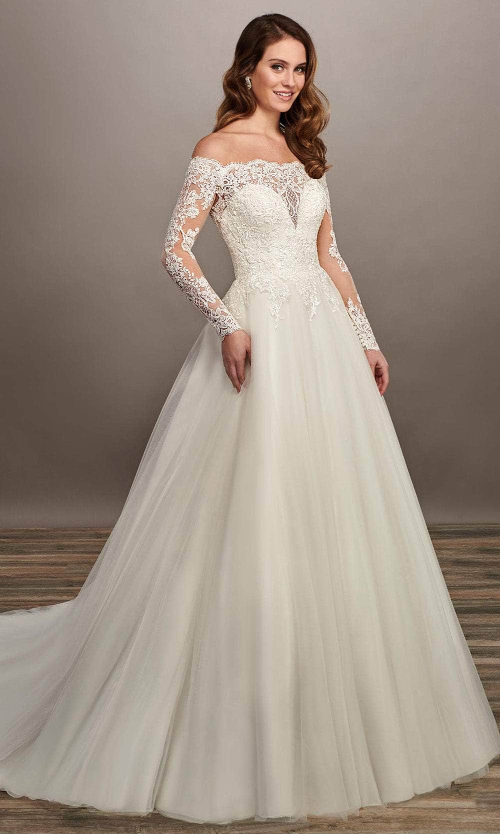 Rachel Allan MB2070 - Off-the-Shoulder Lace A-line Gown