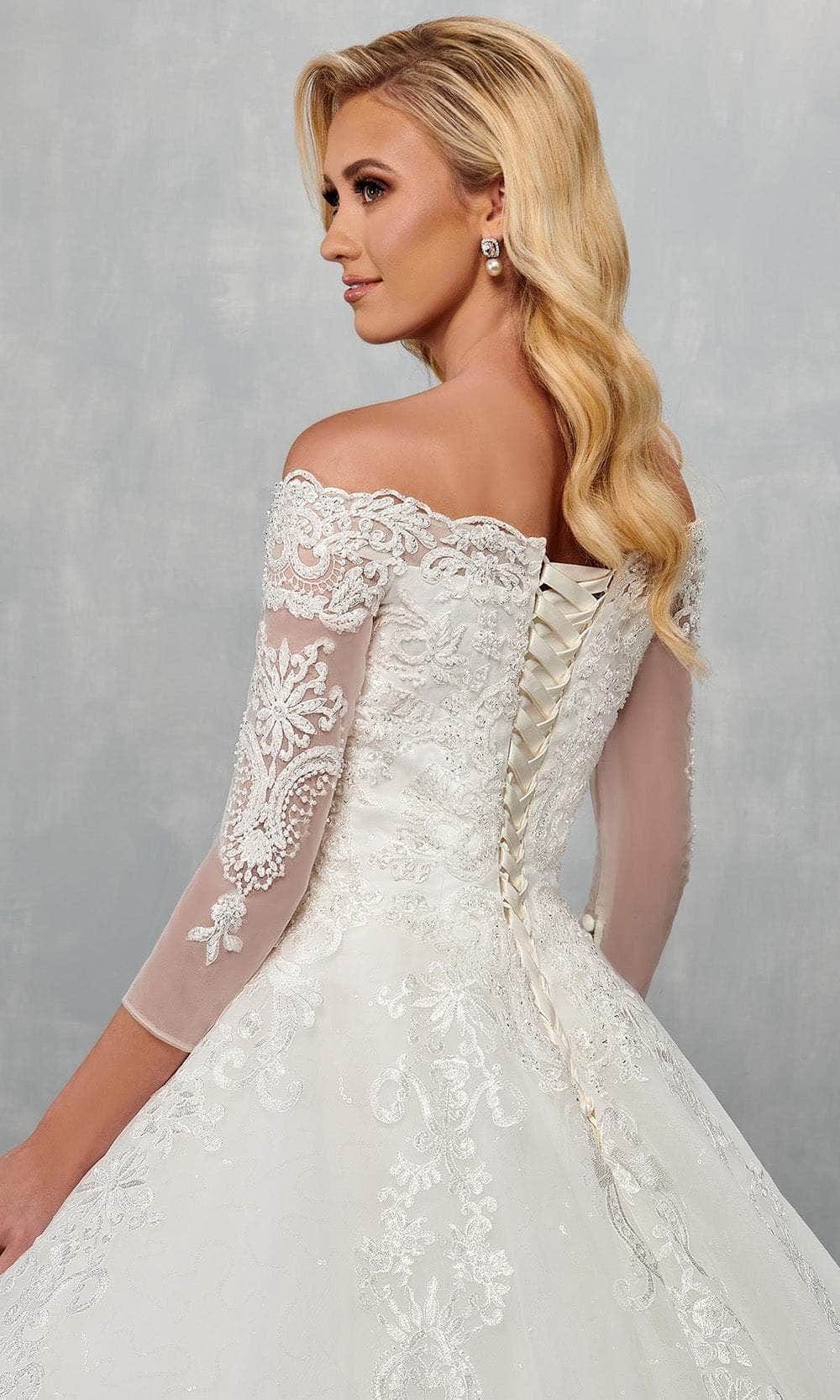 Rachel Allan MB6072 - Off-Shoulder Glitter Tulle Wedding Dress