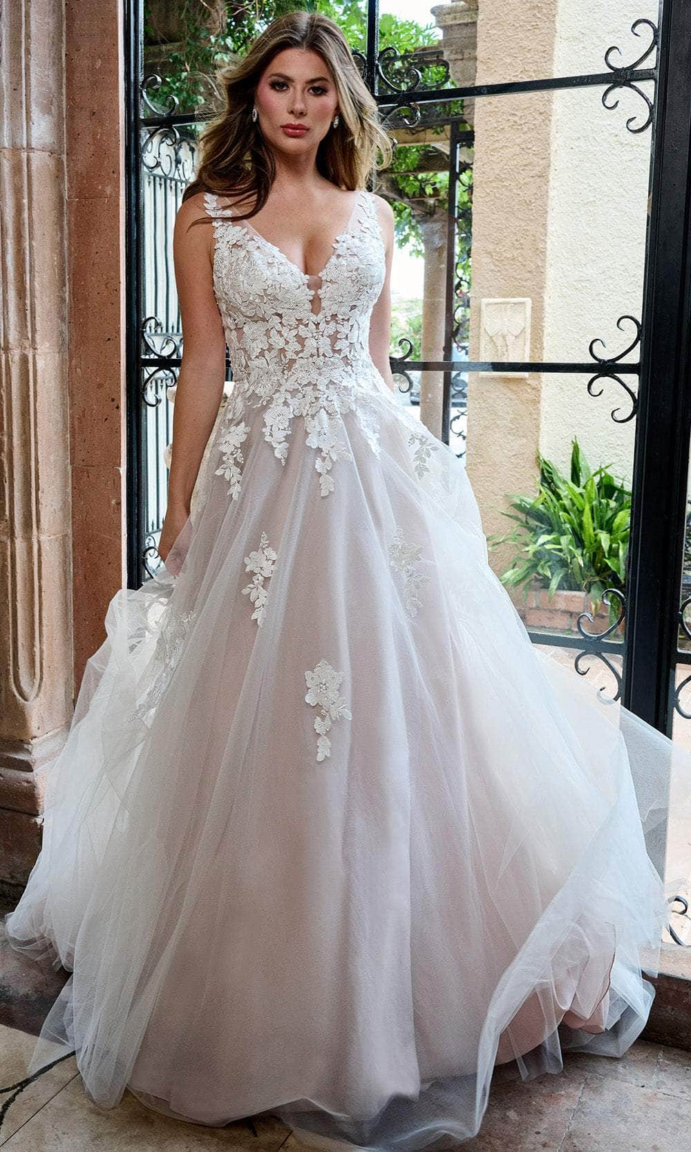 Rachel Allan RB2210 - Floral Lace Applique Wedding Ballgown