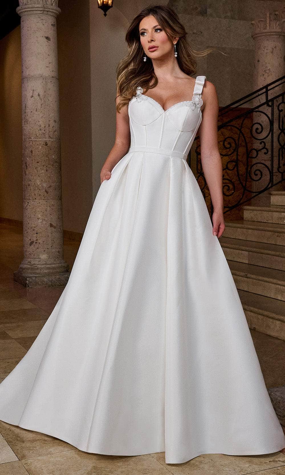 Rachel Allan RB5086 - Pleated Skirt Sweetheart Wedding Gown