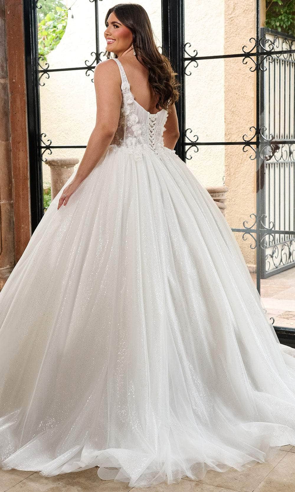 Rachel Allan RB6165 - Glitter Tulle Ballgown with Corset Bodice