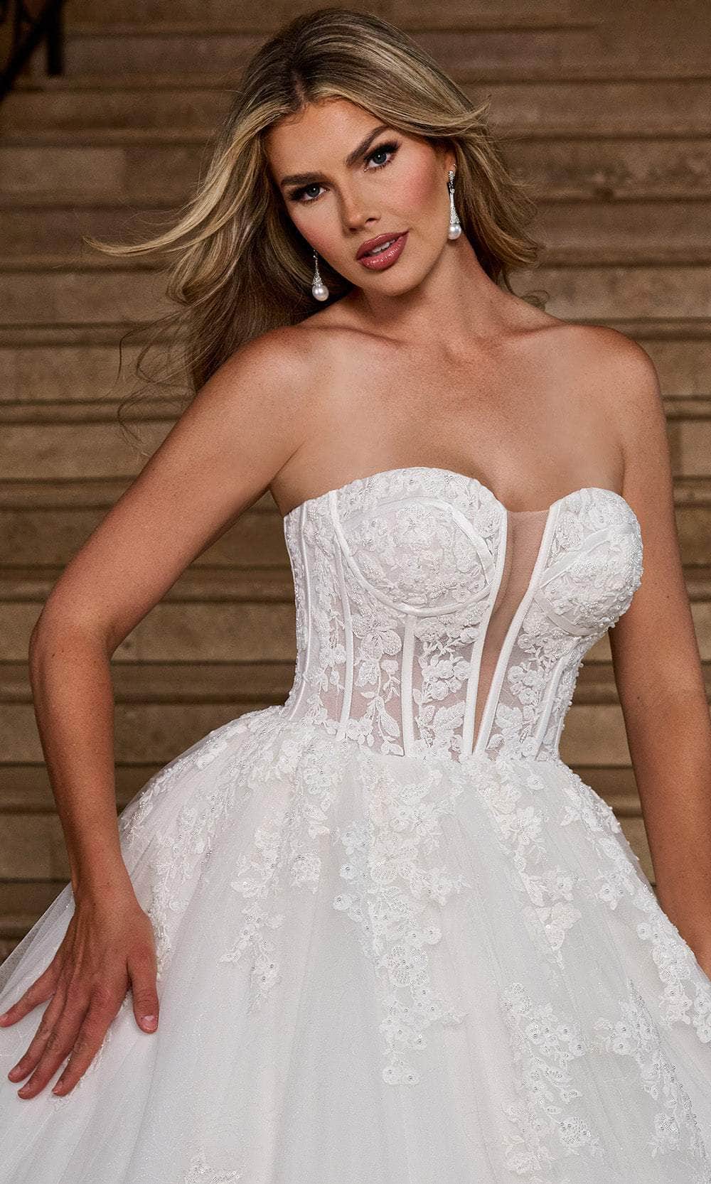 Rachel Allan RB6166 - Sheer Bodice Sweetheart Bridal Gown
