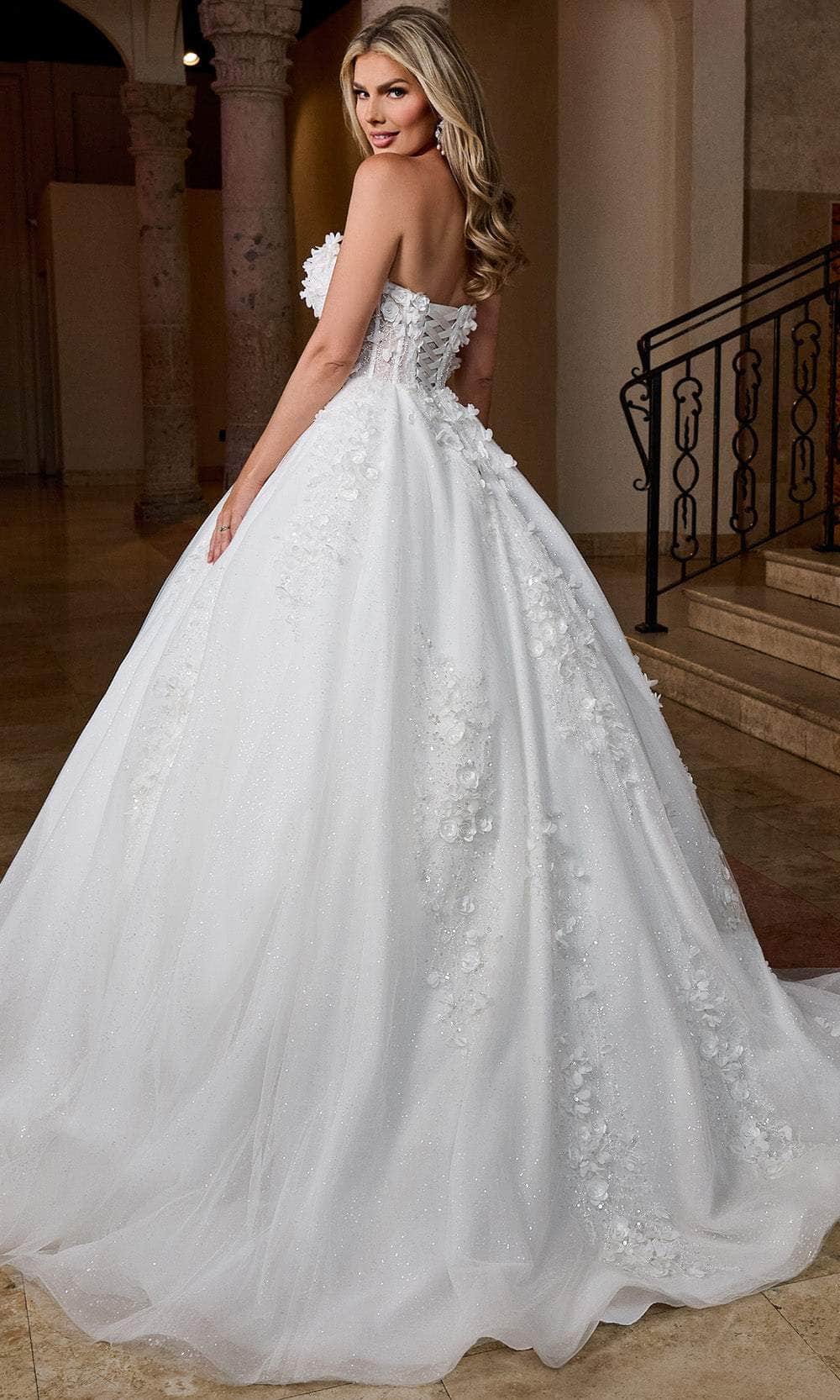 Rachel Allan RB6167 - 3D Floral Strapless Bridal Ballgown